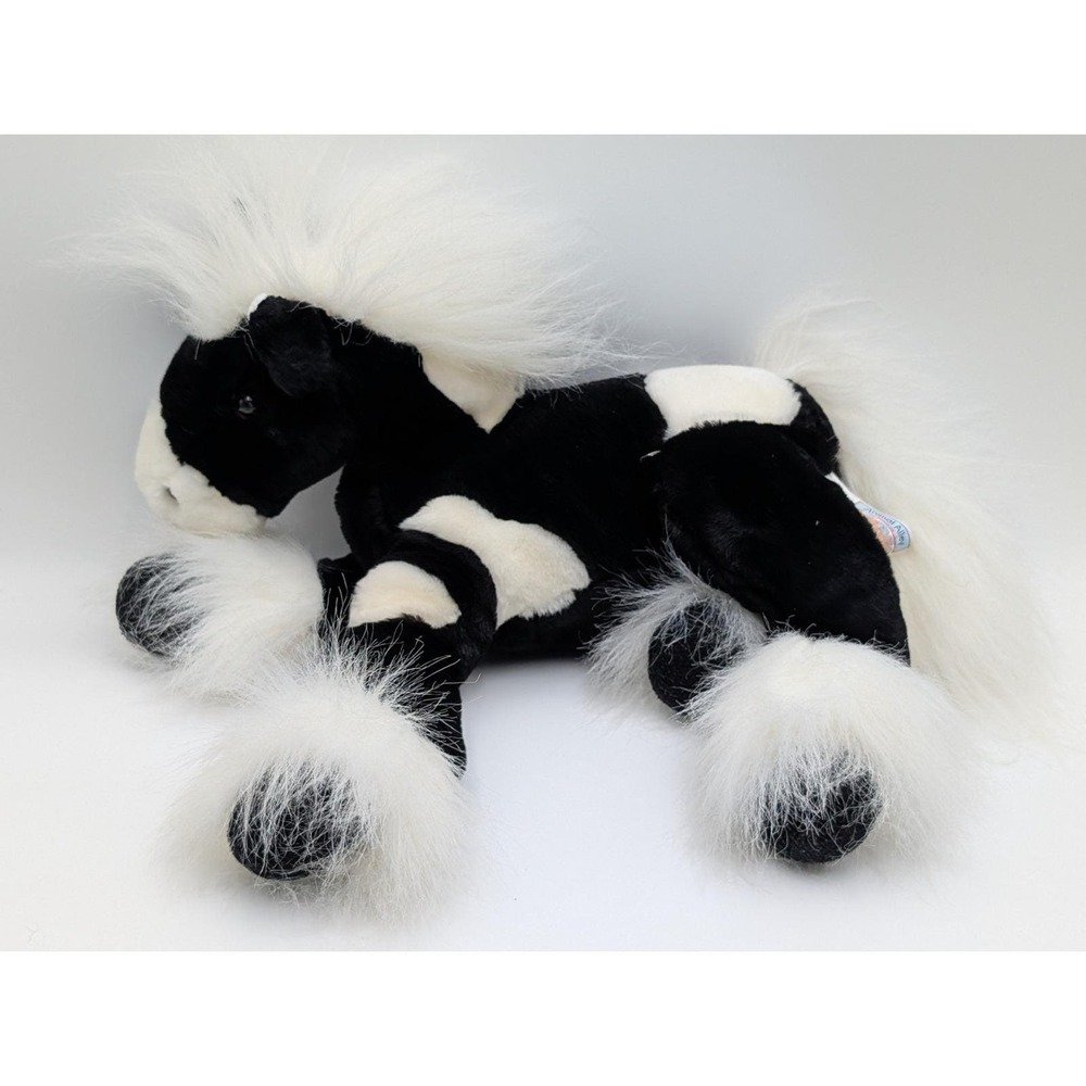 Animal Alley Horse Plush Black White 14 Inch‎ Stuffed Animal Toy